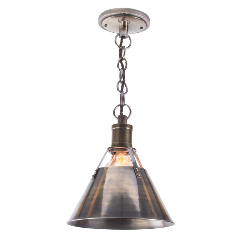 Annapolis Single Pendant Light Renovated Brass - Broughtons Lighting ...