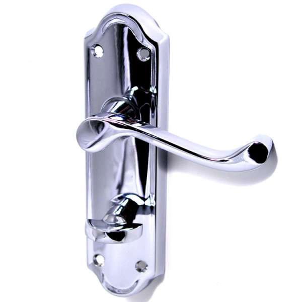 Ashtead Bathroom Door Handles Polished Chrome Broughtons Lighting