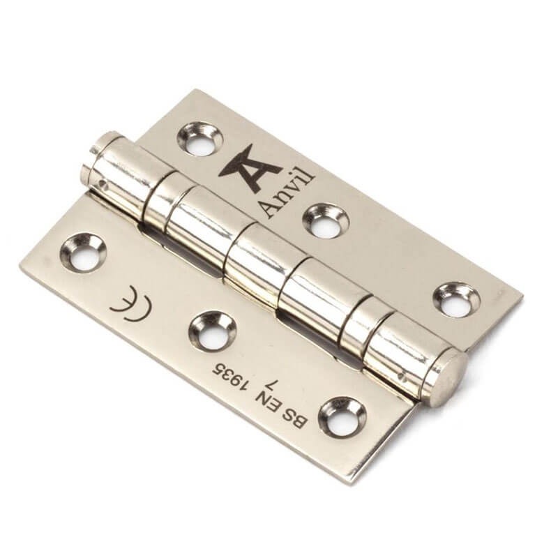 3 Inch (75mm) Nickel Plated Butt Hinges – Multipack, Polished Steel Door Hinges By Haven Heritage