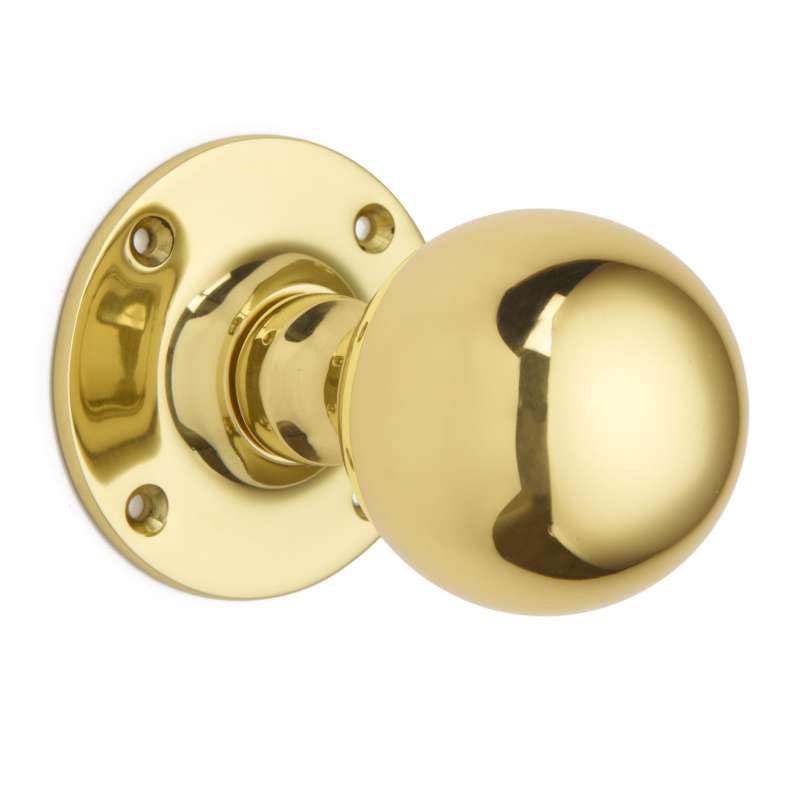Ball Door Knob Large Polished Brass Unlacquered Broughtons Lighting