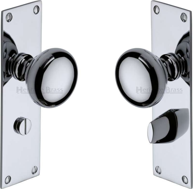 Heritage Balmoral Door Knobs Bathroom Set BAL8530 Polished Chrome