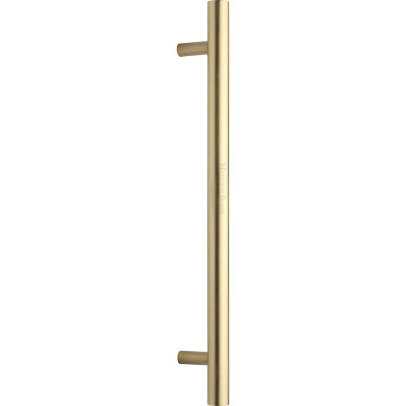 Heritage Bar Door Pull Handle V1361 457mm Satin Brass Broughtons Lighting And Ironmongery