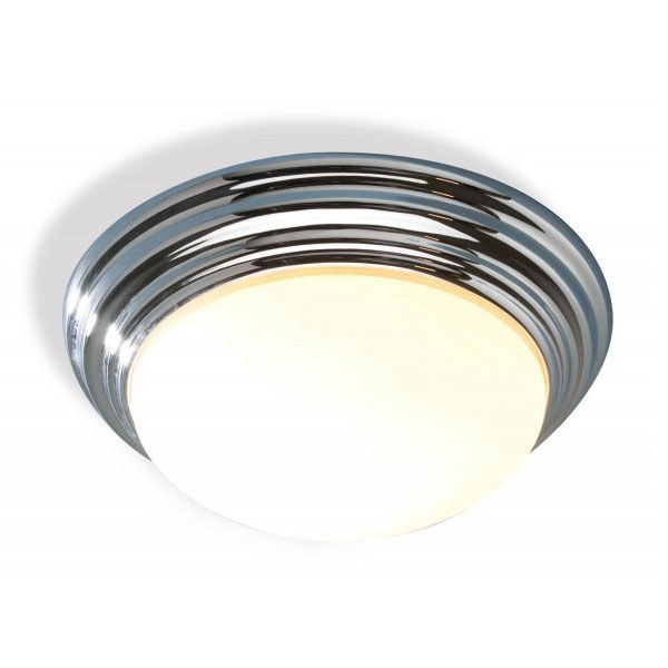 Large Barclay Flush Bathroom Ceiling Light Polished Chrome