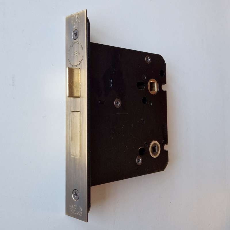 Bathroom Mortice Lock G8020 4" 5mm Spindle Antique Brass Broughtons