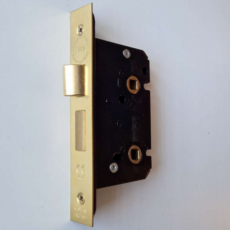 Bathroom Mortice Lock G8021 2.5" 8mm Spindle Polished Brass Unlacquered