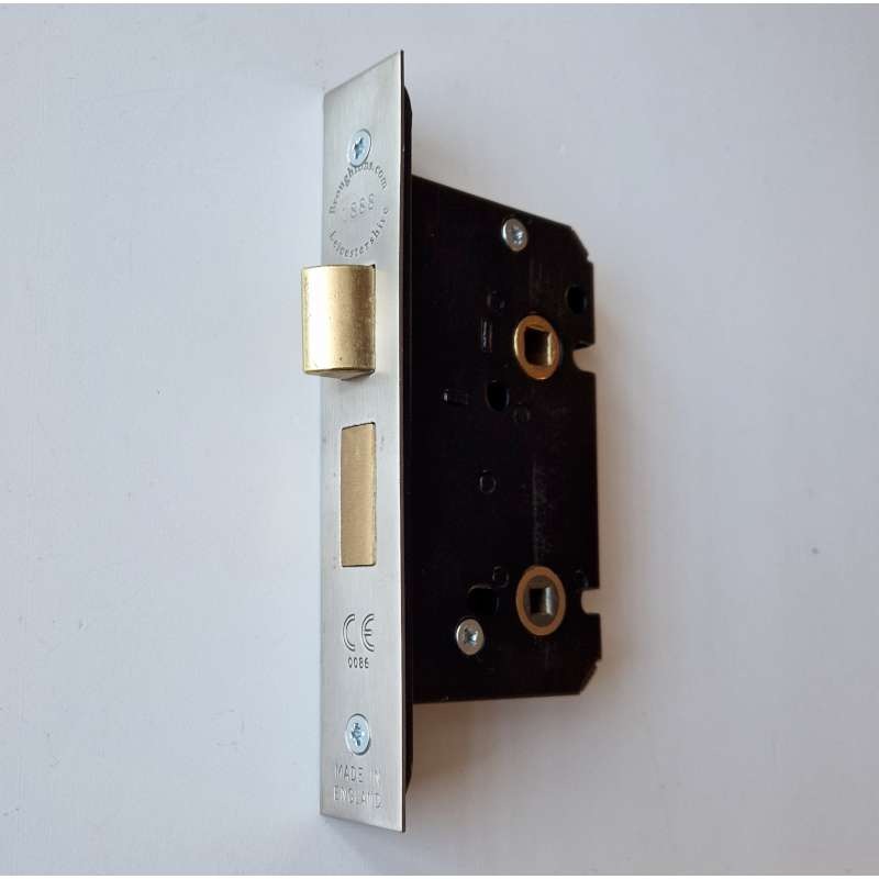 Bathroom Mortice Lock G8020 2.5" 5mm Spindle Satin Stainless Steel