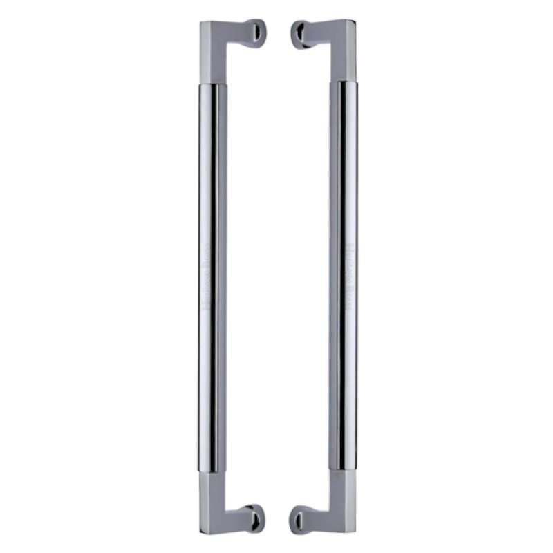 Heritage Bauhaus Door Pull Handles Btb1312 483mm Polished Chrome Broughtons Lighting And Ironmongery 6685