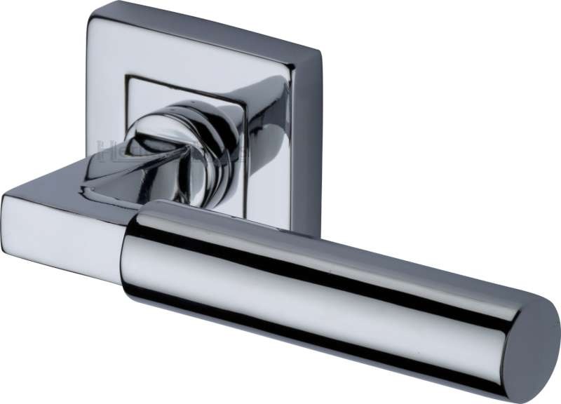 Heritage Bauhaus Sq Rose Door Handles Sq1926 Polished Chrome Broughtons Lighting And Ironmongery 8417