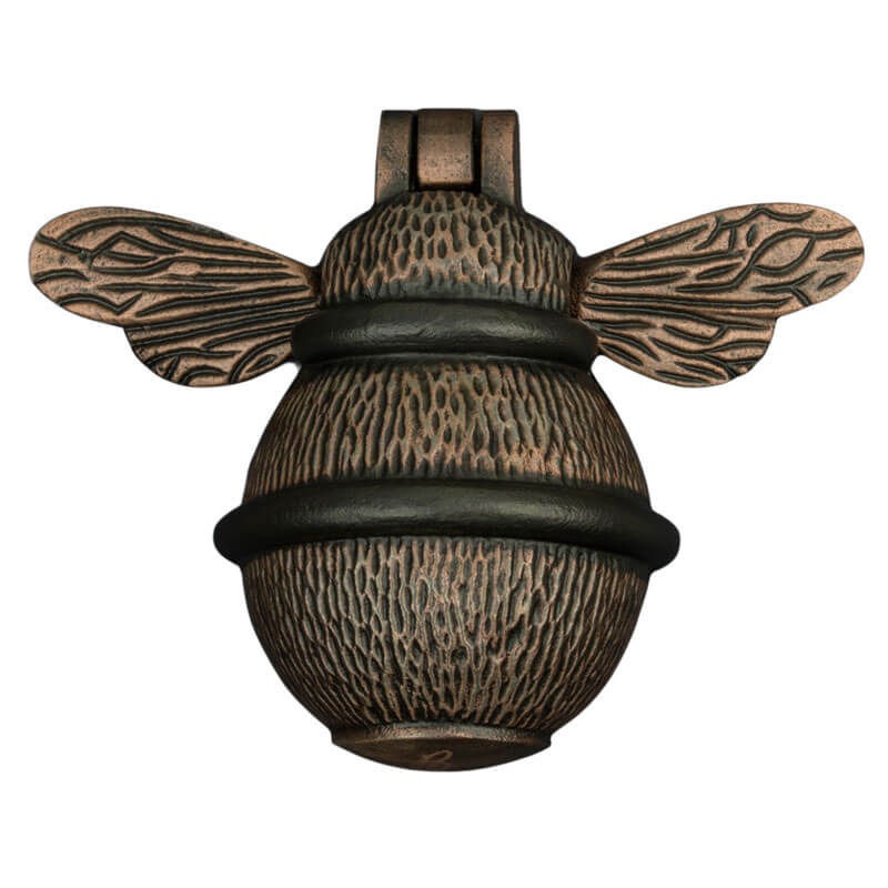 Bee Door Knocker Copper With Black Ring Broughtons Lighting And Ironmongery 6543