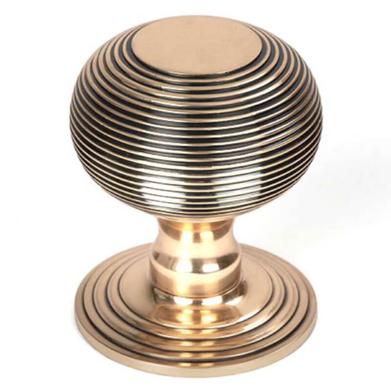 From The Anvil Beehive Centre Door Knob Polished Bronze Broughtons Lighting And Ironmongery 8149