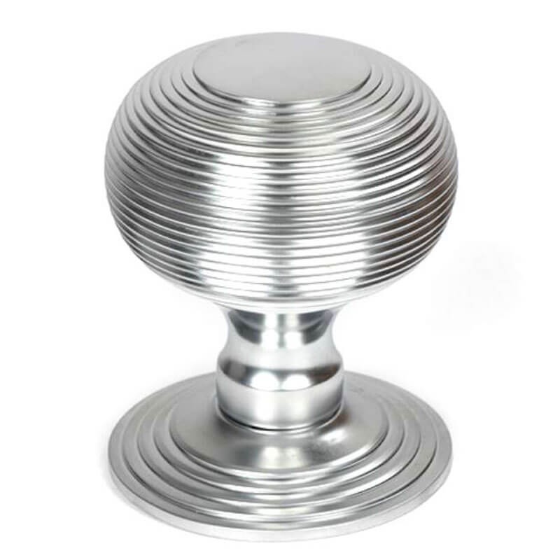 From The Anvil Beehive Centre Door Knob Satin Chrome Broughtons