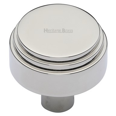 Heritage Art Deco Cabinet Knob C3987 32mm Polished NIckel - Broughtons ...