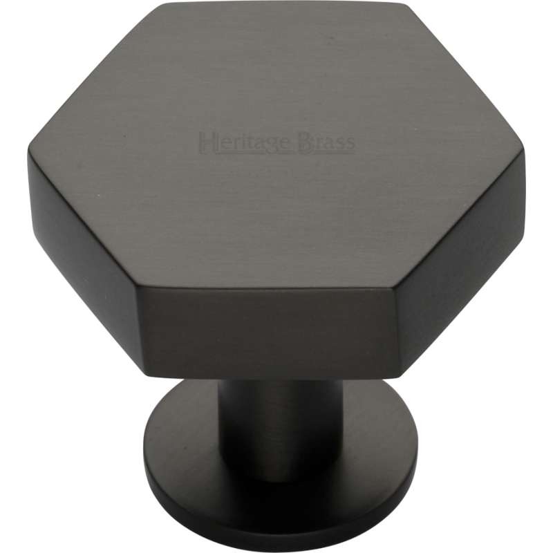 Heritage Hexagonal Cabinet Knob 32mm Matt Bronze - Broughtons Lighting ...