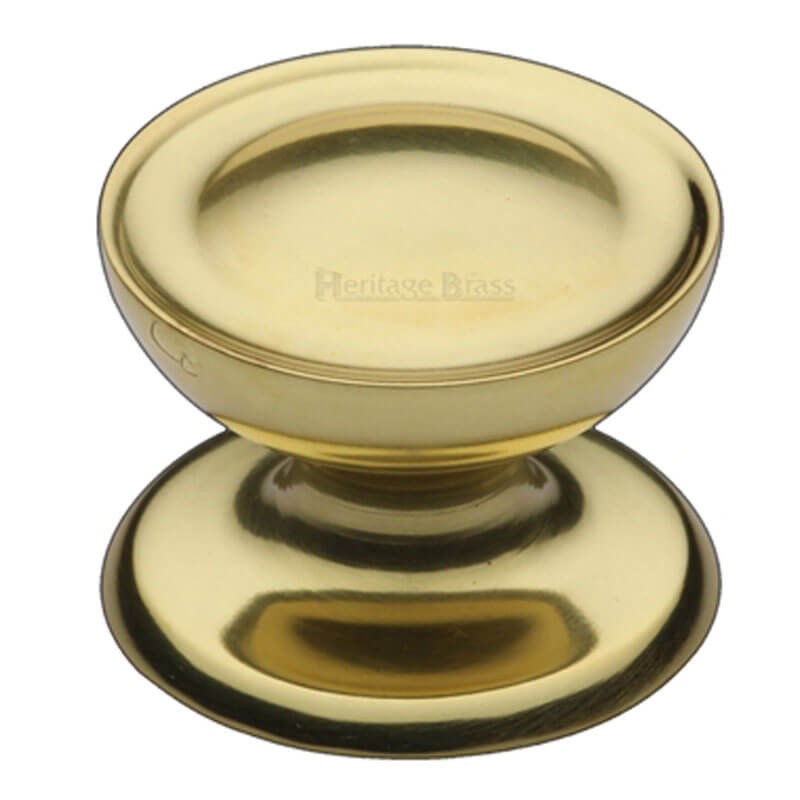 Heritage Surrey Cabinet Knob C4386 32mm Polished Brass Lacquered Broughtons Lighting And Ironmongery 0969