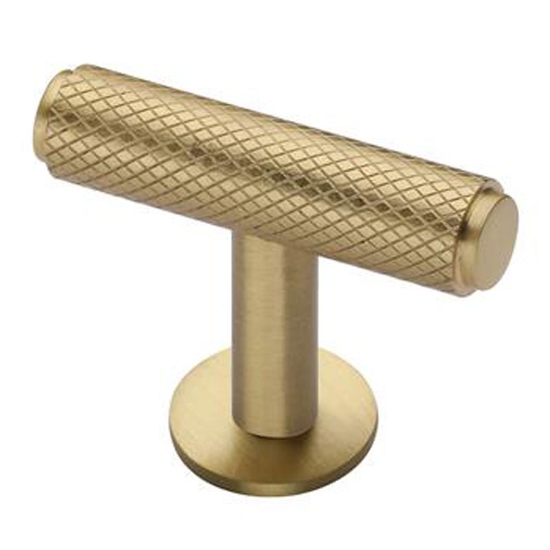 Heritage Knurled TBar Knob C4416 Satin Brass Broughtons Lighting & Ironmongery