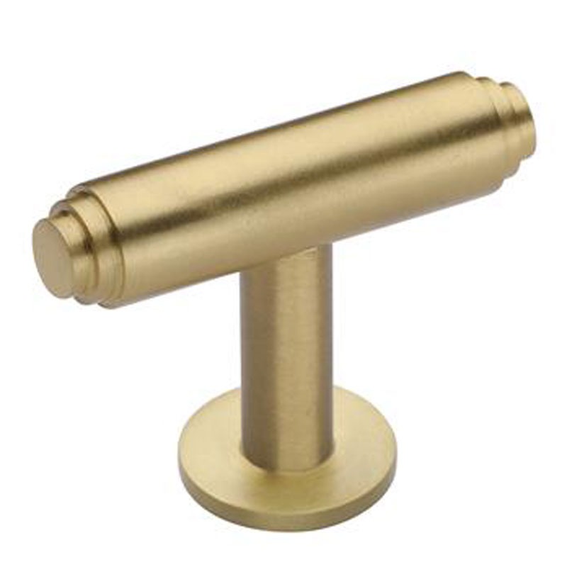 Heritage Stepped TBar Knob C4447 Satin Brass Broughtons Lighting & Ironmongery