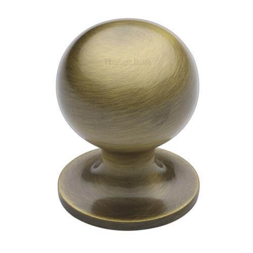 Heritage Ball Knob C8321 32mm Antique Brass Broughtons Lighting & Ironmongery