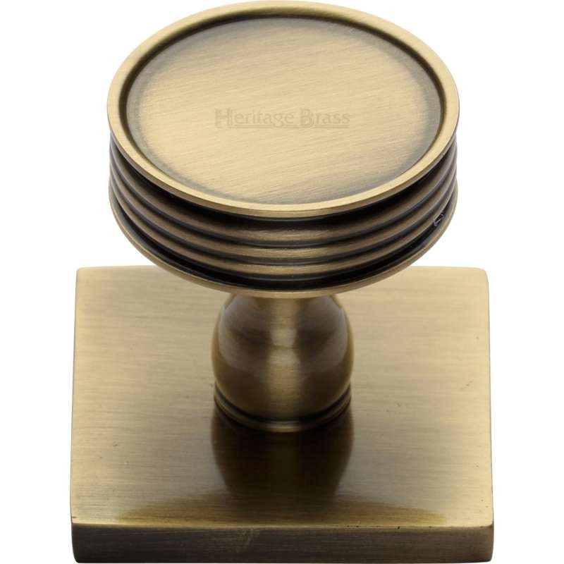 Heritage Knob SQ4547 Antique Brass Broughtons Lighting & Ironmongery