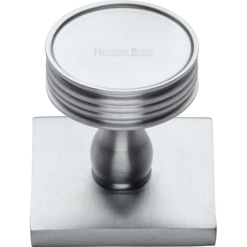 Heritage Knob SQ4547 Satin Chrome Broughtons Lighting & Ironmongery