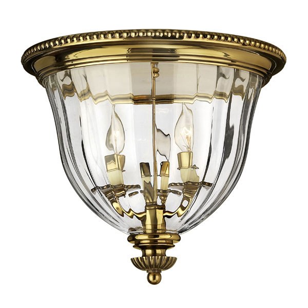 large brass flush mount