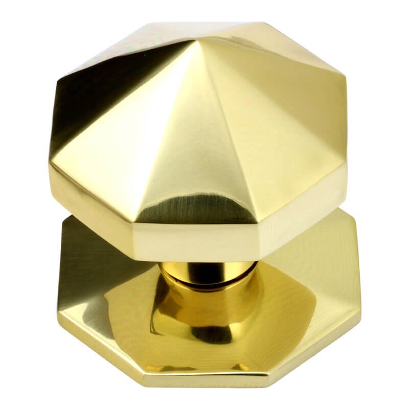 Carousel Large Centre Door Knob Polished Brass Lacquered Broughtons Lighting And Ironmongery 0261