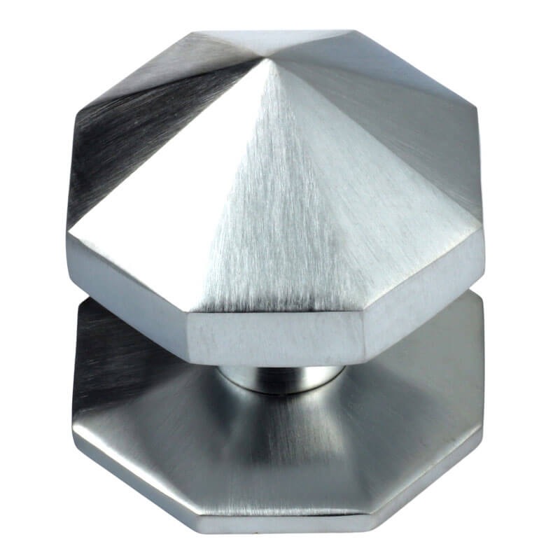 Carousel Large Centre Door Knob Satin Chrome Broughtons Lighting