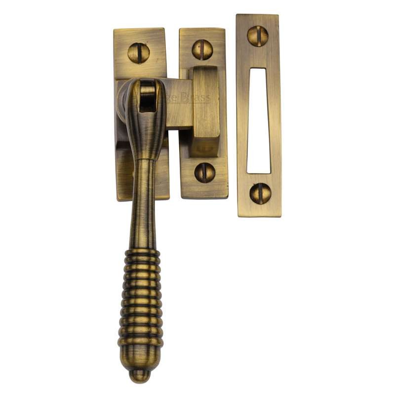 Heritage Reeded Casement Fastener V894 Antique Brass Lacquered ...