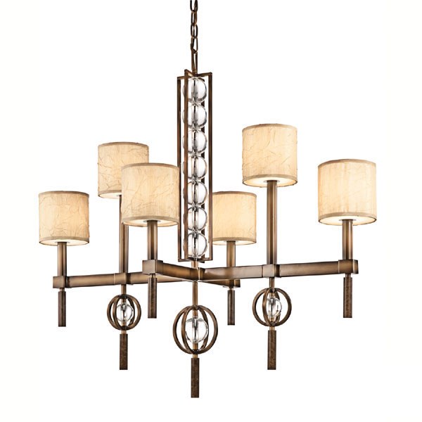 Kichler Celestial 6 Light Rectangular Chandelier Cambridge Bronze