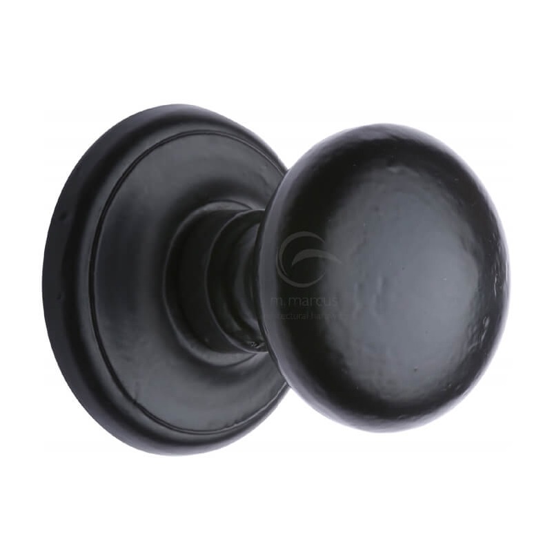 Heritage Centre Door Knob FB901 Black Iron Rustic - Broughtons Lighting ...