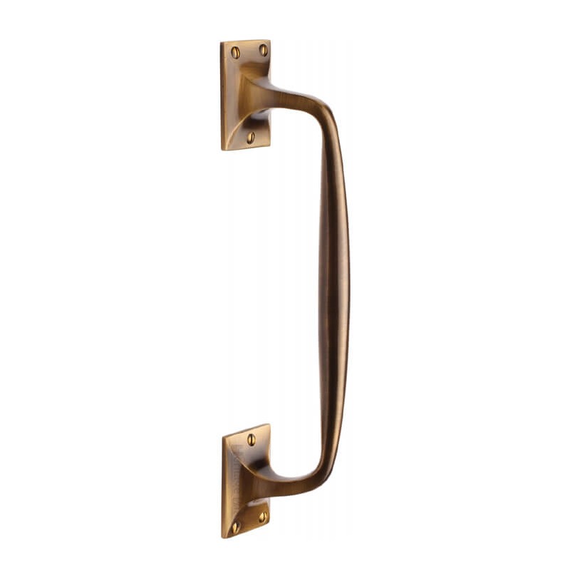 Heritage Cranked Pull Handle V1150 310 Antique Brass Broughtons Lighting And Ironmongery 1490