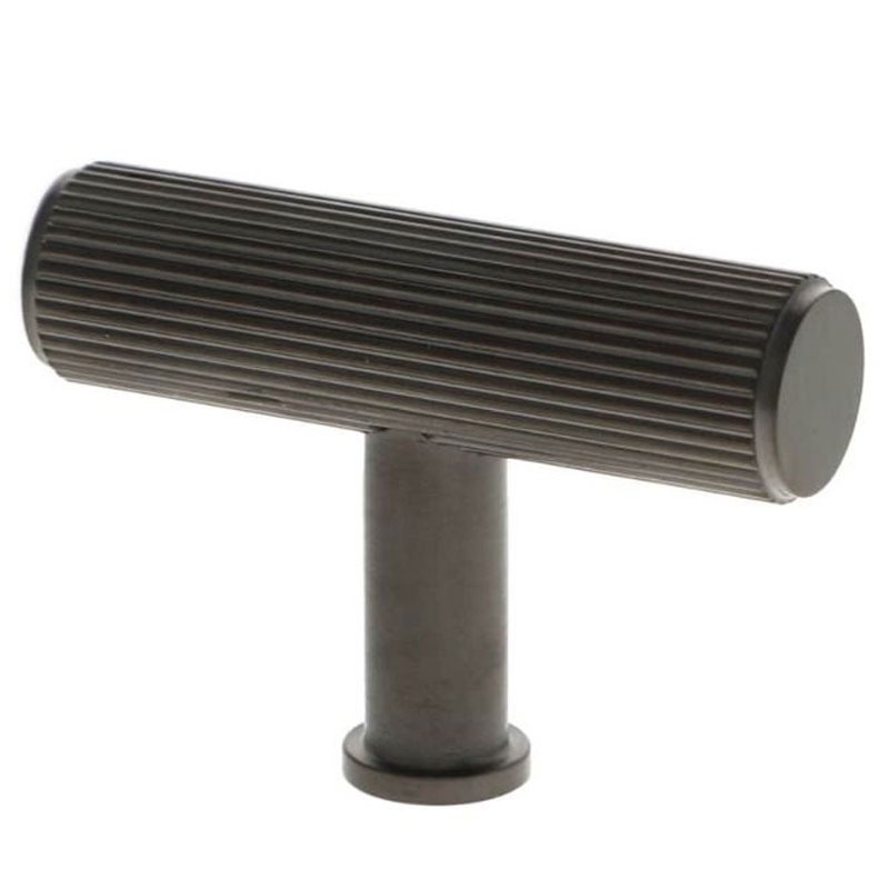 Crispin Reeded TBar Knob Dark Bronze PVD Broughtons Lighting