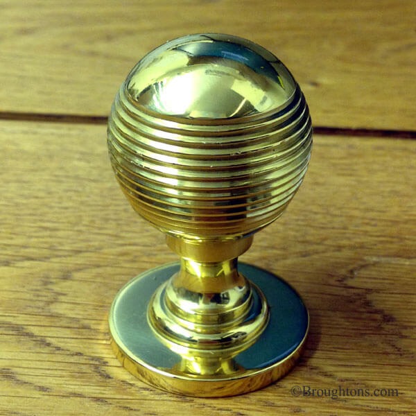 Samuel Heath Cupboard Door Knob 32mm Polished Brass Lacquered Broughtons Lighting & Ironmongery