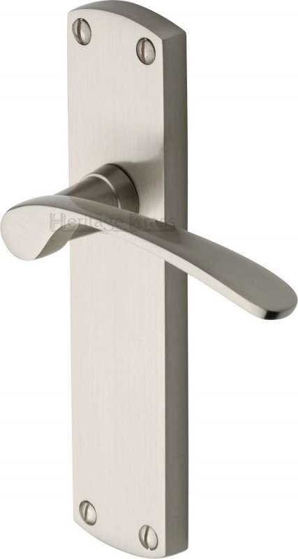 Heritage Diplomat Latch Door Handles Dip7810 Satin Nickel Broughtons Lighting And Ironmongery 1480