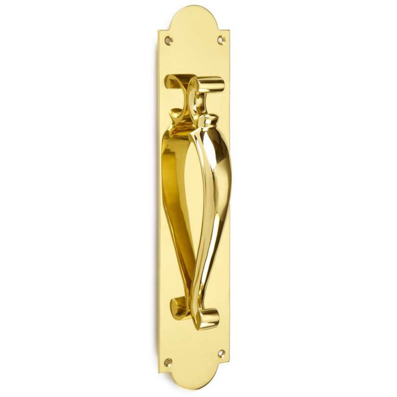 Doctors Pull Handle Polished Brass Unlacquered Broughtons Lighting And Ironmongery 3143