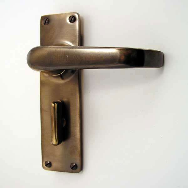 Bathroom Door Handles Antique Brass Unlacquered Broughtons