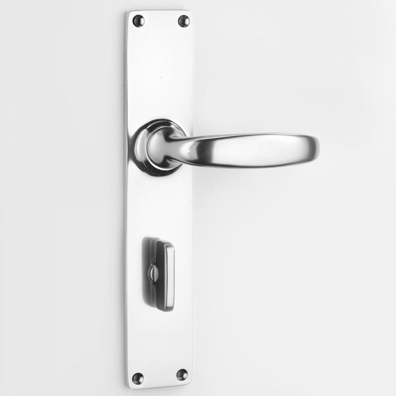 Aston Oval Bathroom Handle Large Plate Polished Chrome Broughtons