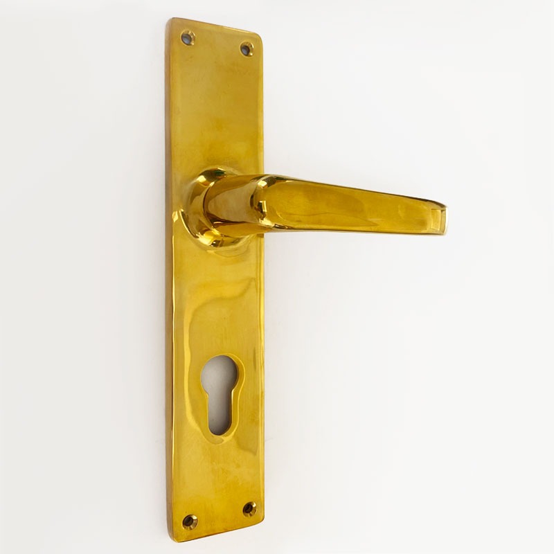 Aston Door Euro Handles Polished Brass Unlacquered - Broughtons ...