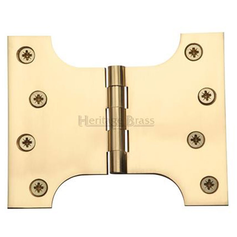 Heritage Parliament Hinges 4"x3"x5" Polished Brass Broughtons Lighting & Ironmongery