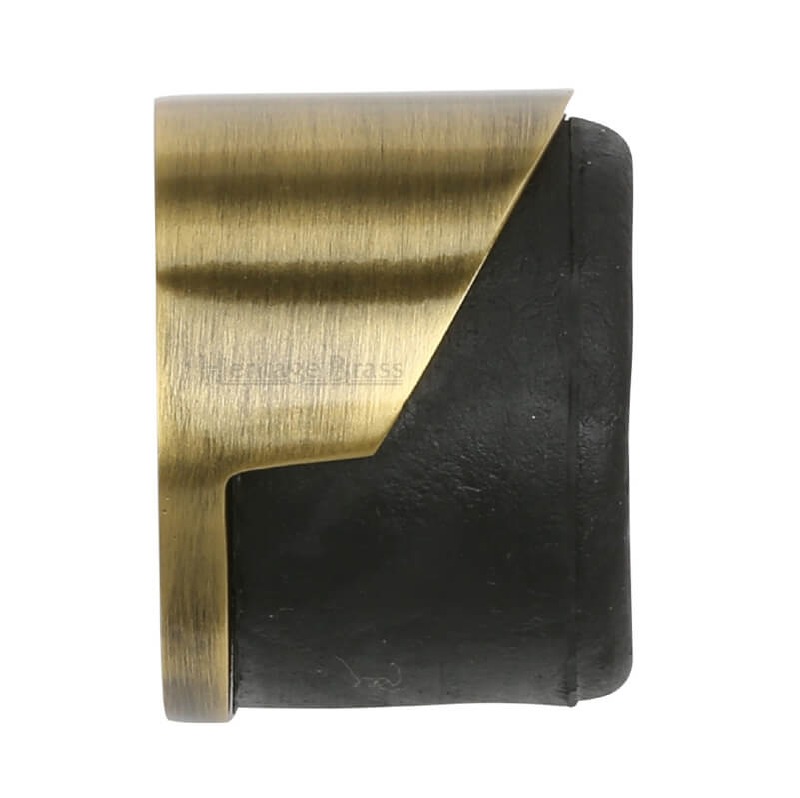 Heritage Round Floor Mounted Door Stop V1088 Antique Brass Broughtons