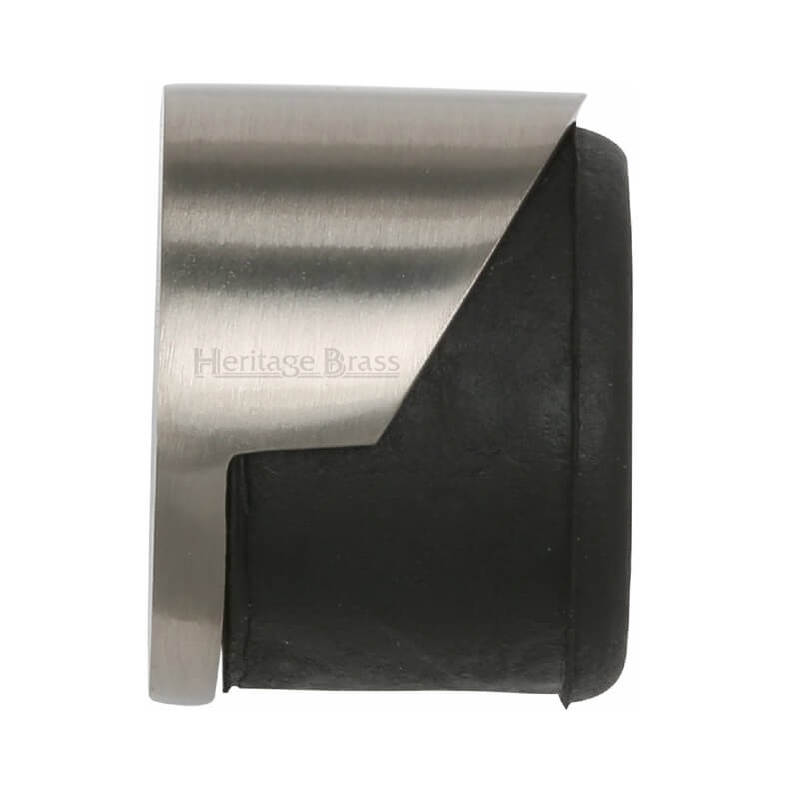 Heritage Round Floor Mounted Door Stop V1088 Satin Nickel Broughtons