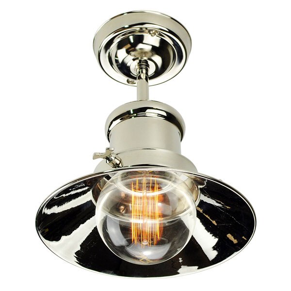 Edison Small Semi Flush Ceiling Light Polished Nickel Broughtons