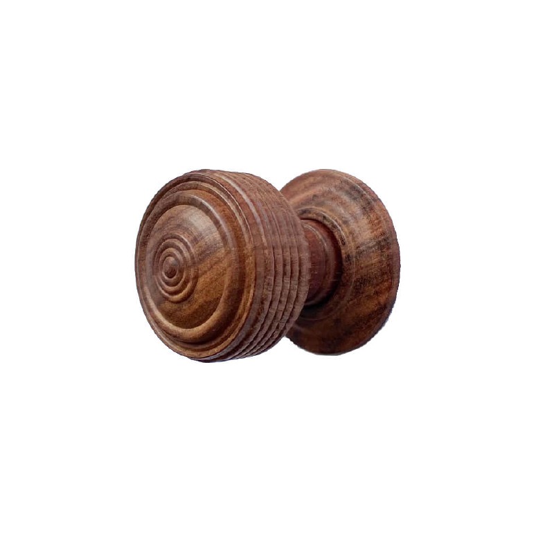 Edwardian Cupboard Knob 32mm Teak Wood Broughtons Lighting & Ironmongery