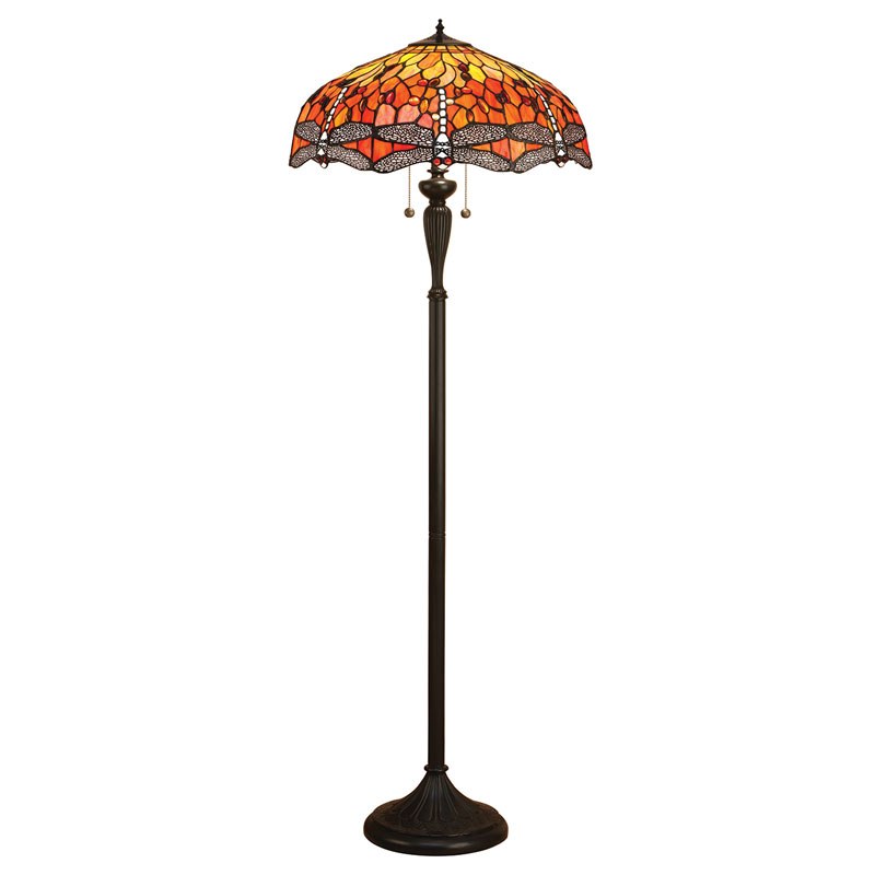 Interiors 1900 Flame Dragonfly Tiffany Floor Lamp Broughtons Lighting