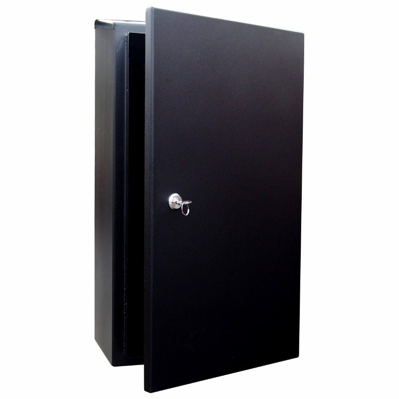 Gate or Railings Post Box Black Broughtons Lighting & Ironmongery