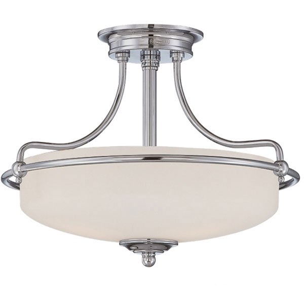 Quoizel Griffin Small Semi Flush Ceiling Light Chrome Broughtons
