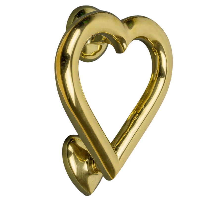 Heart Door Knocker Brass - Broughtons Lighting & Ironmongery