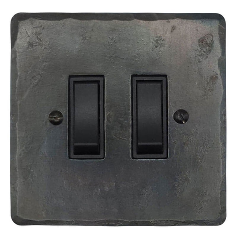 Hand Forged Rocker Light Switch 2 Gang Waxed - Broughtons Lighting ...