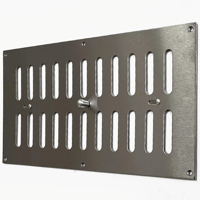 Hit and Miss Air Vent Cover 12" x 6" Satin Stainless Steel Broughtons