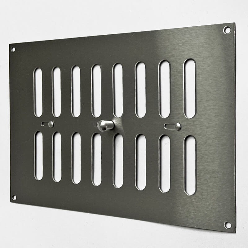 Hit and Miss Air Vent Cover 9" x 6" Satin Stainless Steel Broughtons