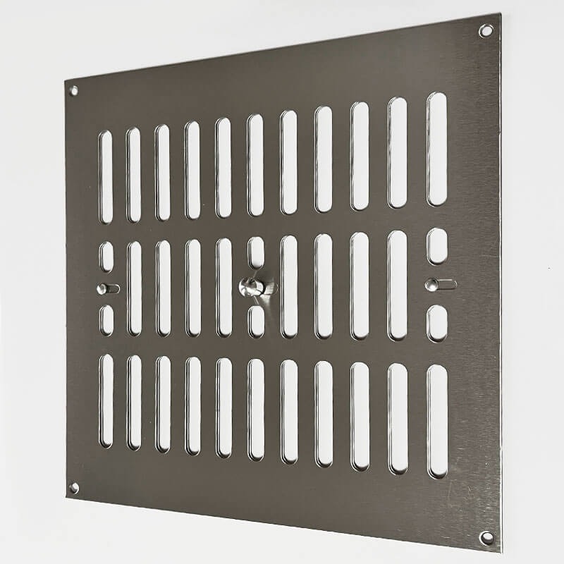 Hit and Miss Air Vent Cover 9" x 9" Satin Stainless Steel Broughtons